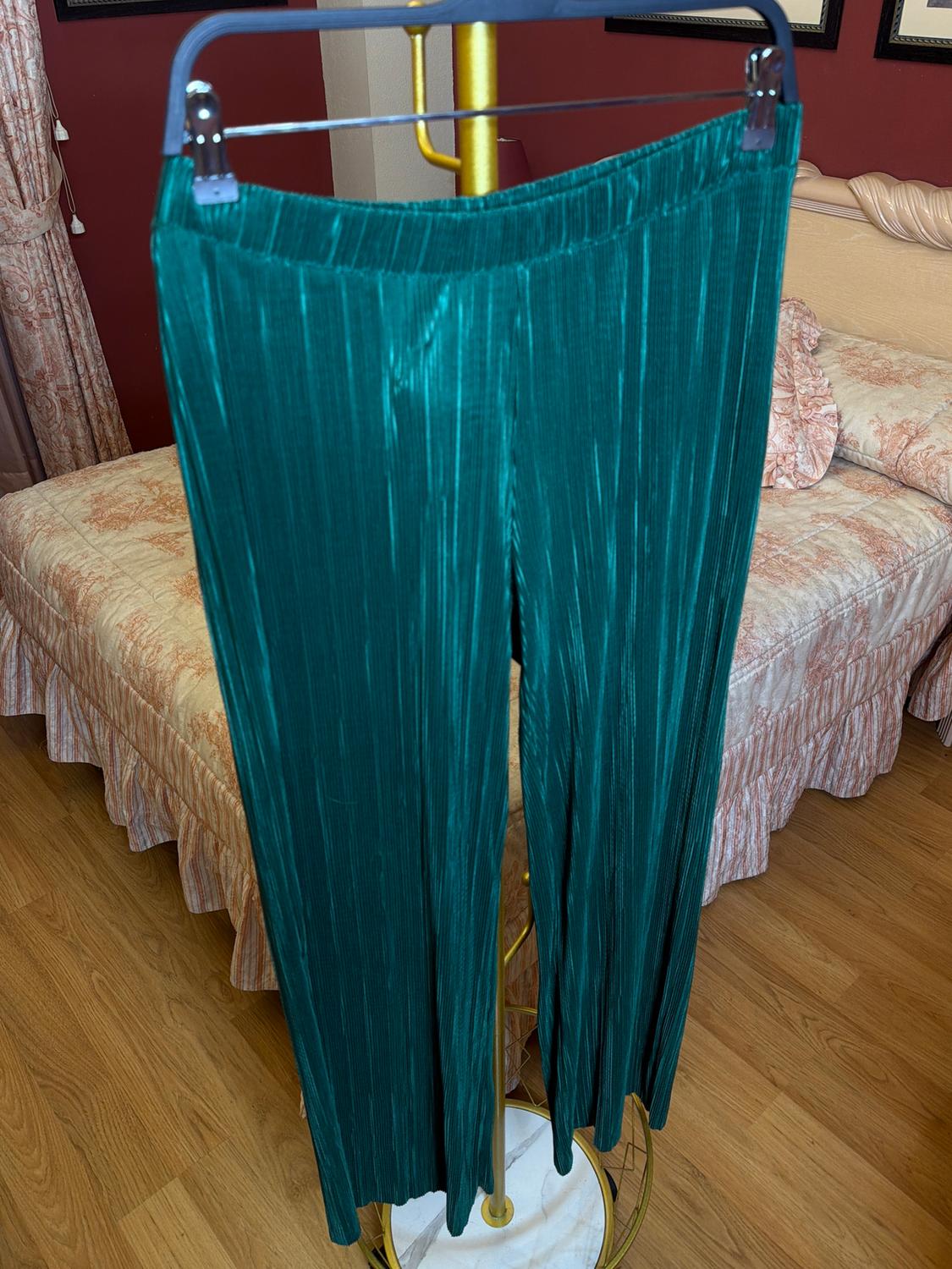 FINELY PLEATED PALAZZO TROUSERS - Image 2
