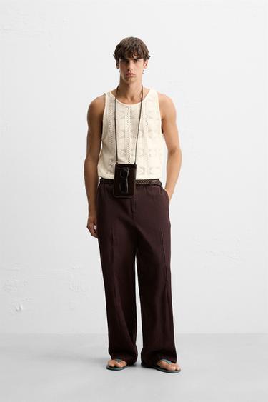Zara OPENWORK TANK TOP - Oyster-white - Image 0