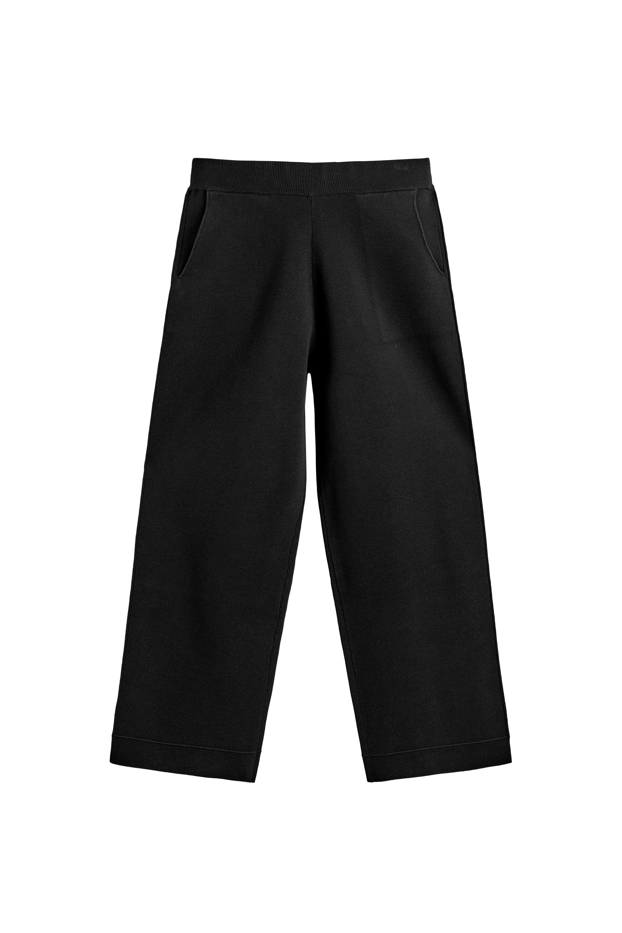 KNITTED WIDE-LEG TROUSERS