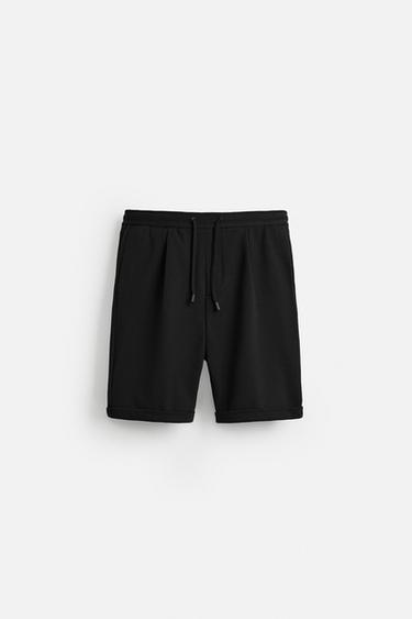 Zara 舒適百慕達短褲 - 黑色