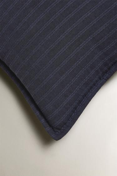 HOUSSE DE COUSSIN ÉDREDON ENFANT JACQUARD RAYURE - Bleu marine de Zara - Image 1