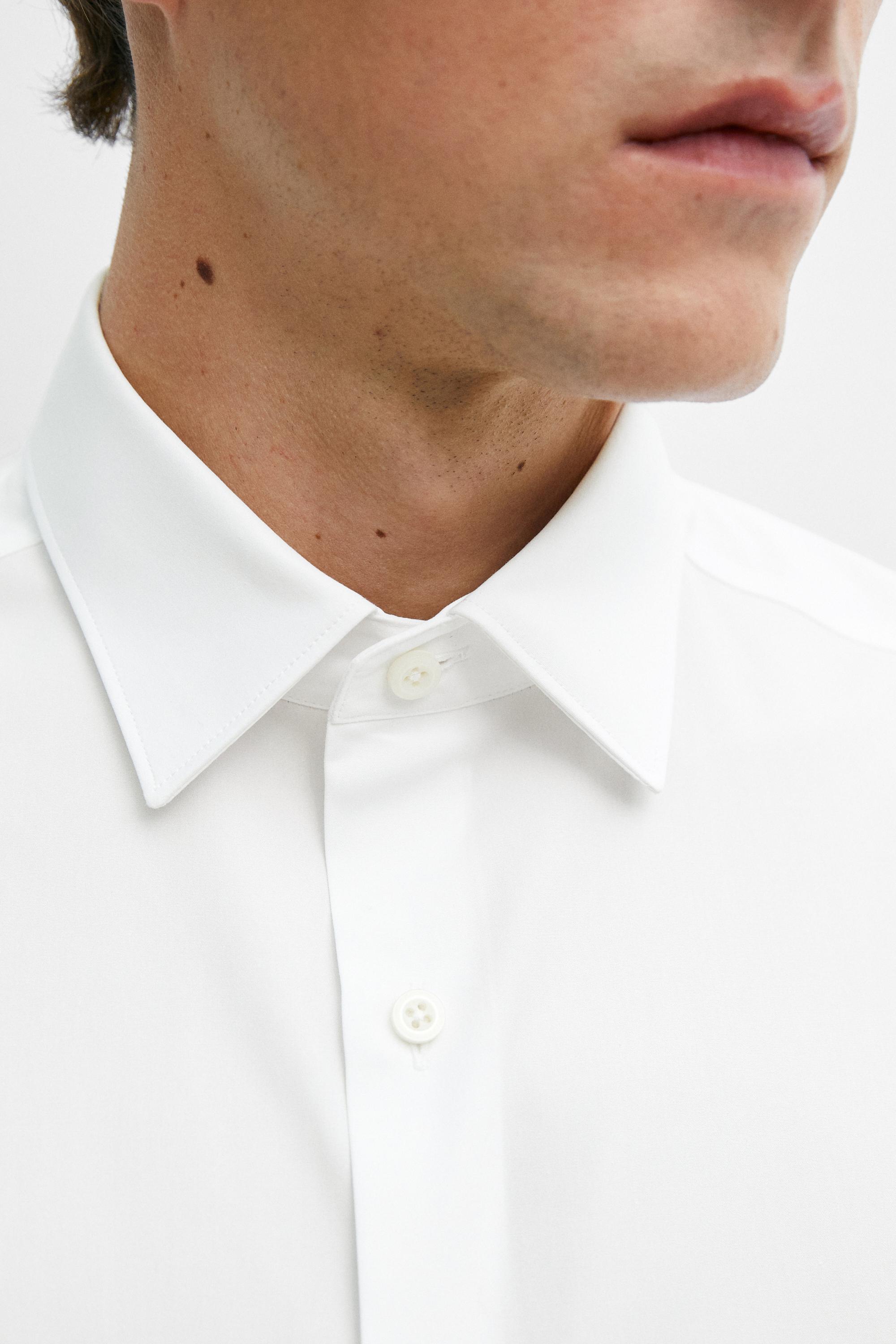 Chemise slim en popeline 100 % coton
