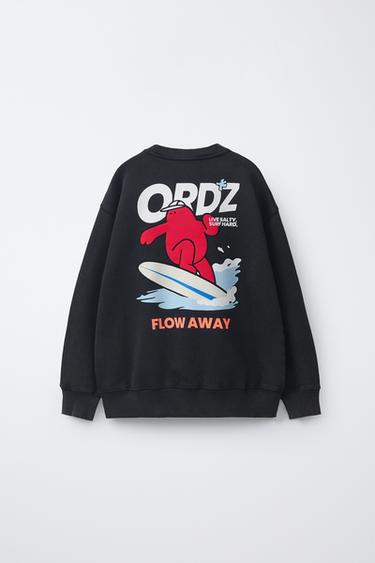 SWEAT À LOGO IMPRIMÉ - Anthracite foncé de Zara - Image 1