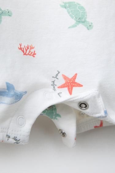 LOT DE DEUX PYJAMAS ENTIERS IMPRIMÉ MER - Écru de Zara - Image 5