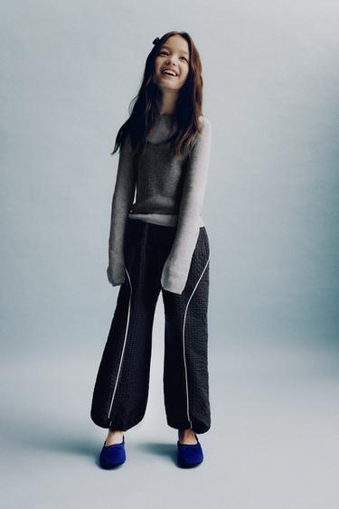 CHECKED SAROUEL TROUSERS WITH CONTRASTING PIPING - Blue by Zara