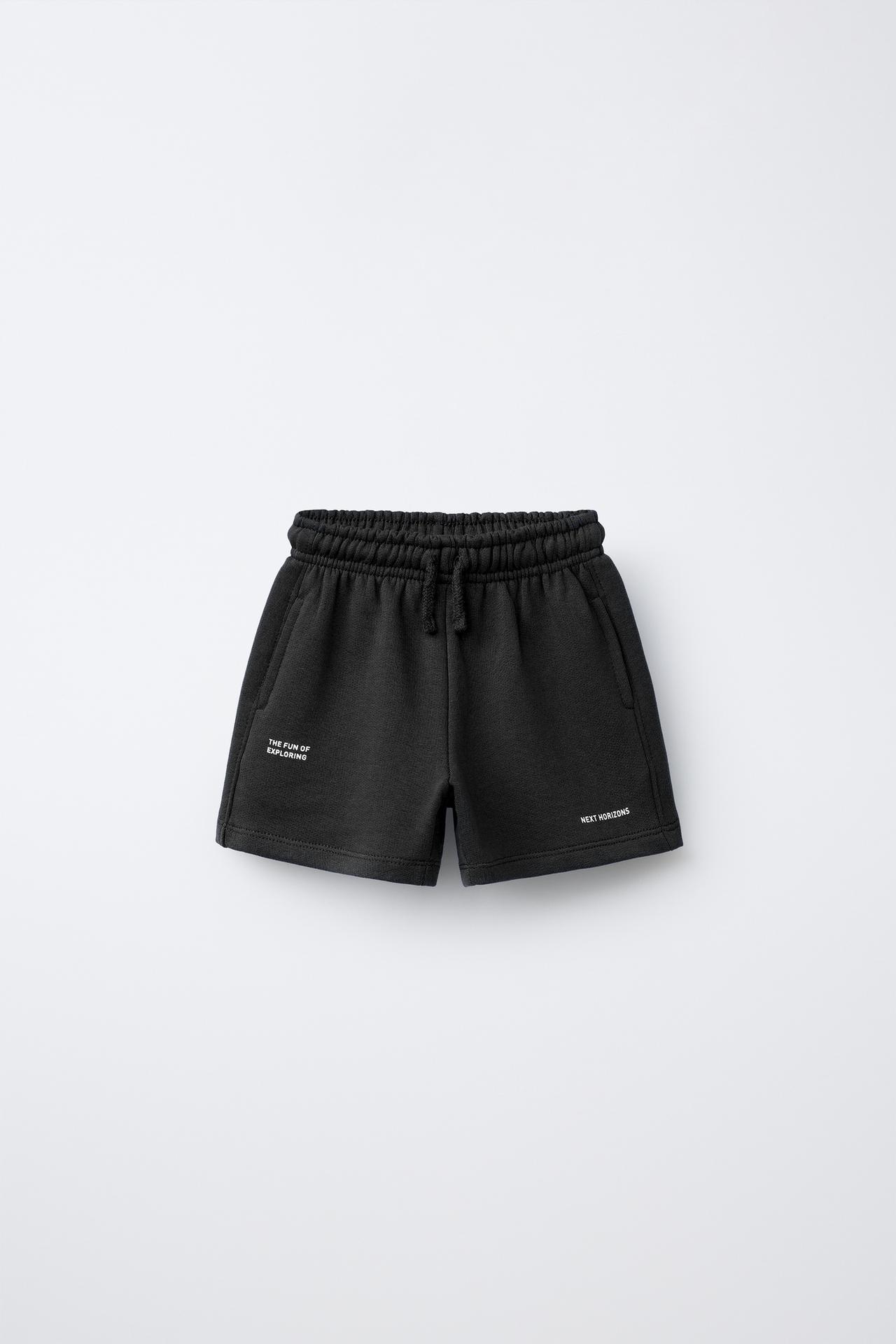 BASIC TEXT SHORTS — Black