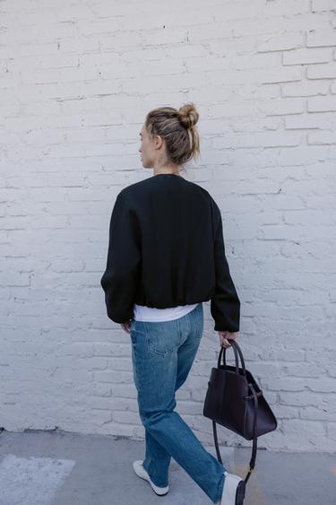 SOFT BOMBER JACKET - Black by Zara - Image 4