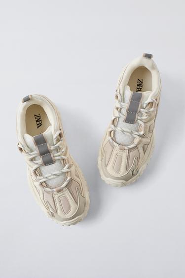 Zara MULTI-PIECE SNEAKERS - Beige