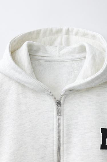 SWEAT ZIPPÉ À CAPUCHE - Gris chiné de Zara - Image 2