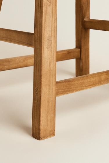 ELM WOOD STOOL - Light beige by Zara - Image 3