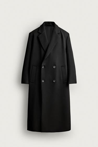 ДВУБОРТНОЕ ПАЛЬТО ОВЕРСАЙЗ — ЧЕРНЫЙ от Zara