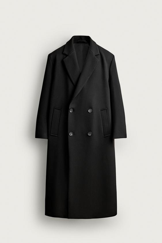 OVERSIZE FIT DOUBLE-BREASTED COAT - Black by Zara - Image 0