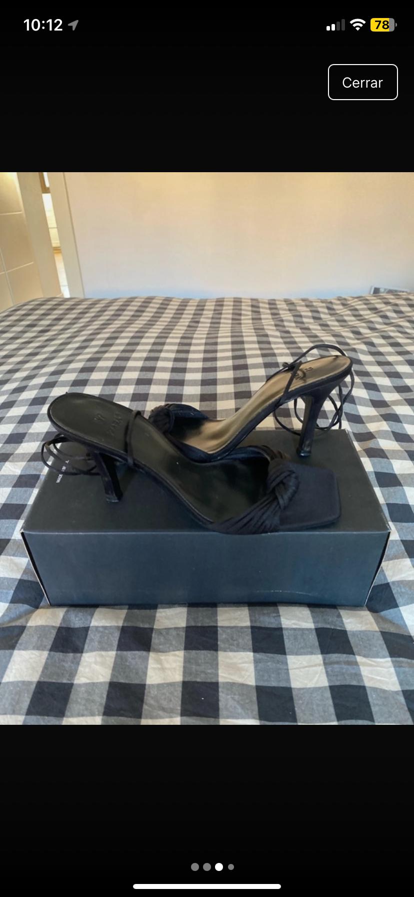 ZAPATOS DE TACÓN 8CM NEGROS ZARA TALLA 37 - Image 3
