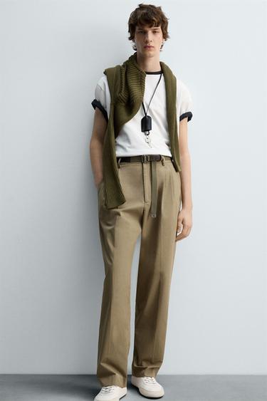 LIMITED EDITION RELAXED FIT PLEATED TROUSERS - Beige by Zara - Image 4