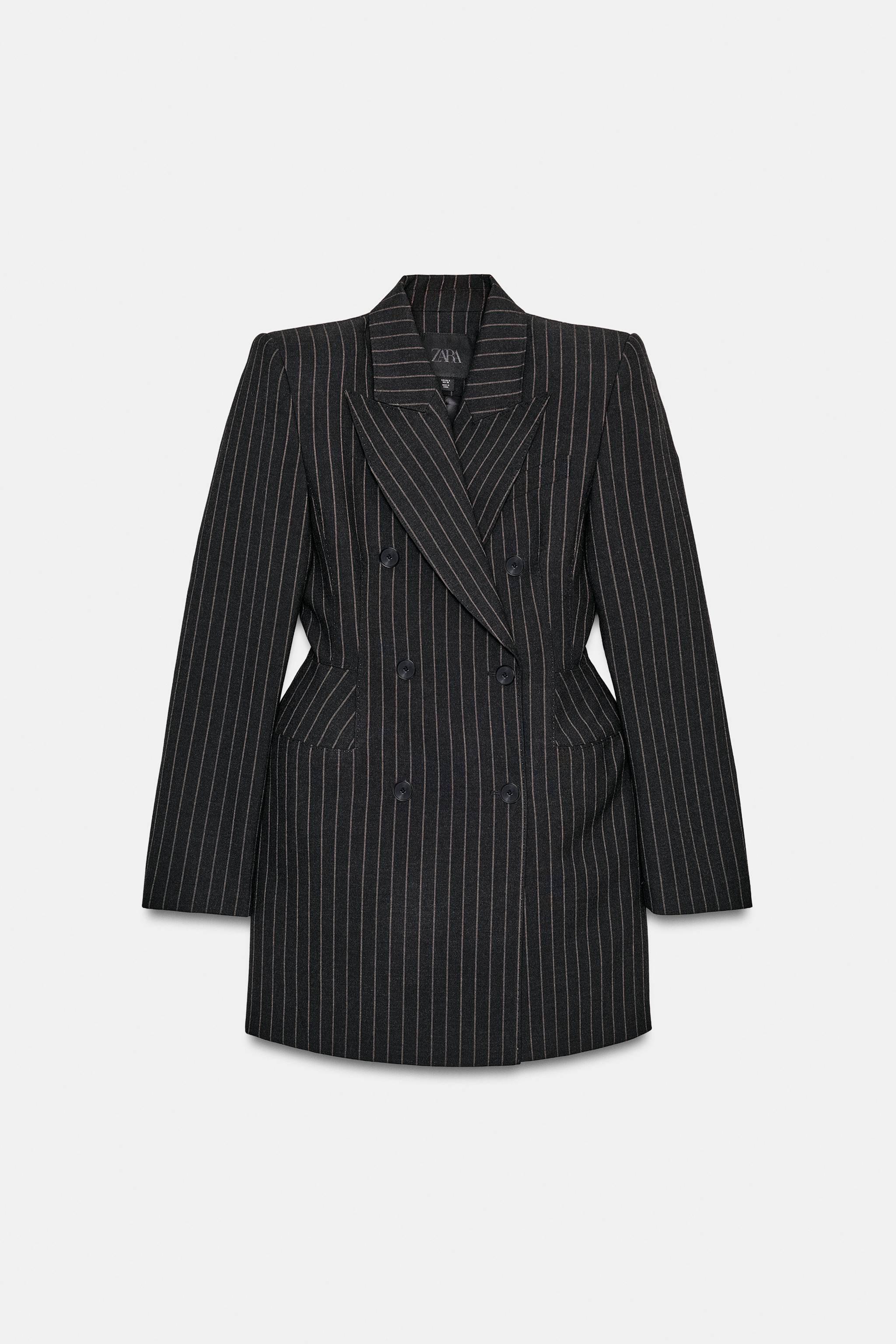 ZW COLLECTION PINSTRIPE BLAZER DRESS - Gray | ZARA United States