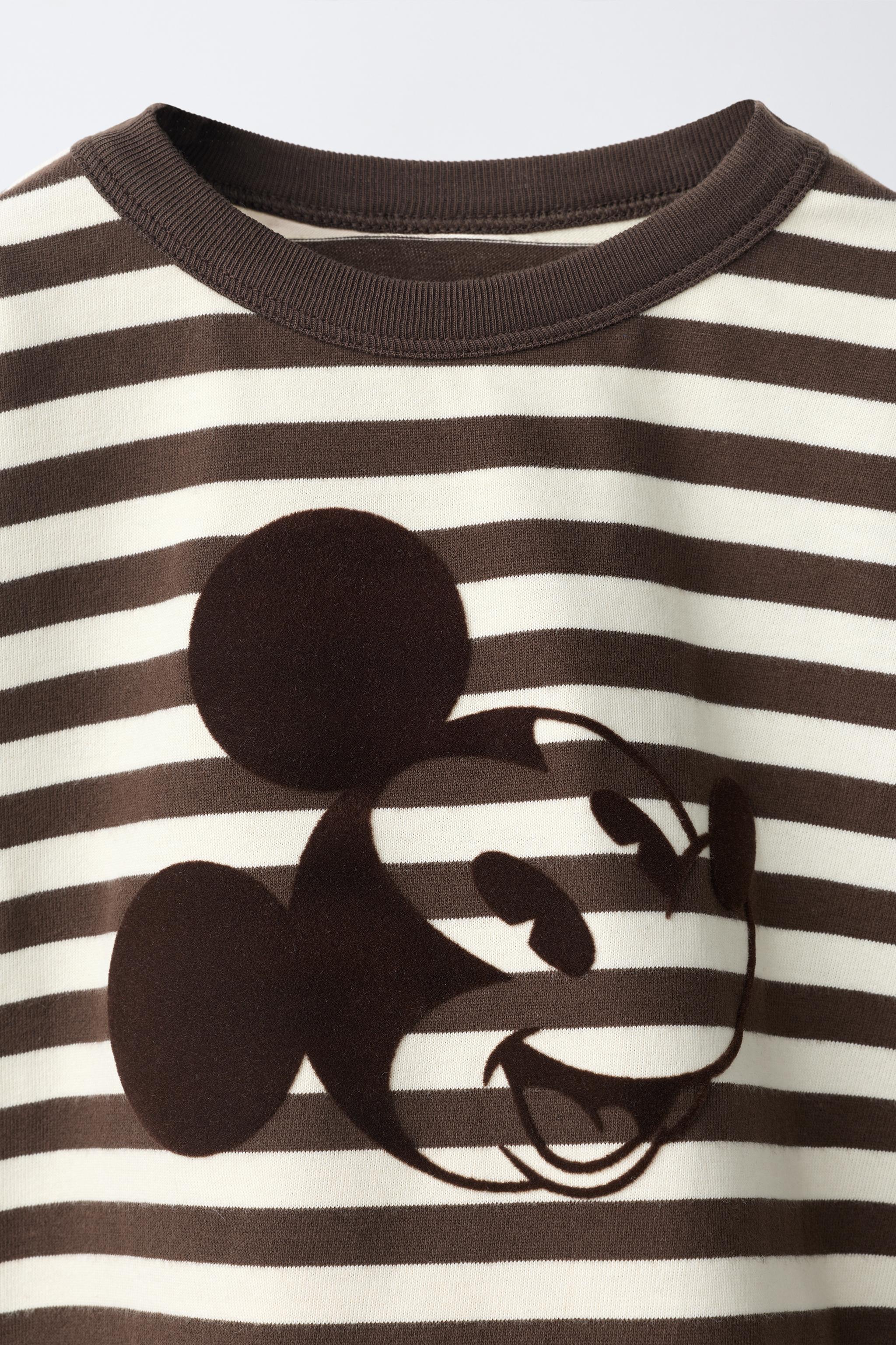 T-SHIRT IMPRIMÉ RAYURES FLOCK MICKEY MOUSE © DISNEY