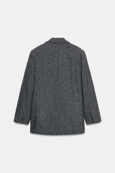 VESTE OVERSIZE À BOUTONNAGE CROISÉ - Gris de Zara - Image 7