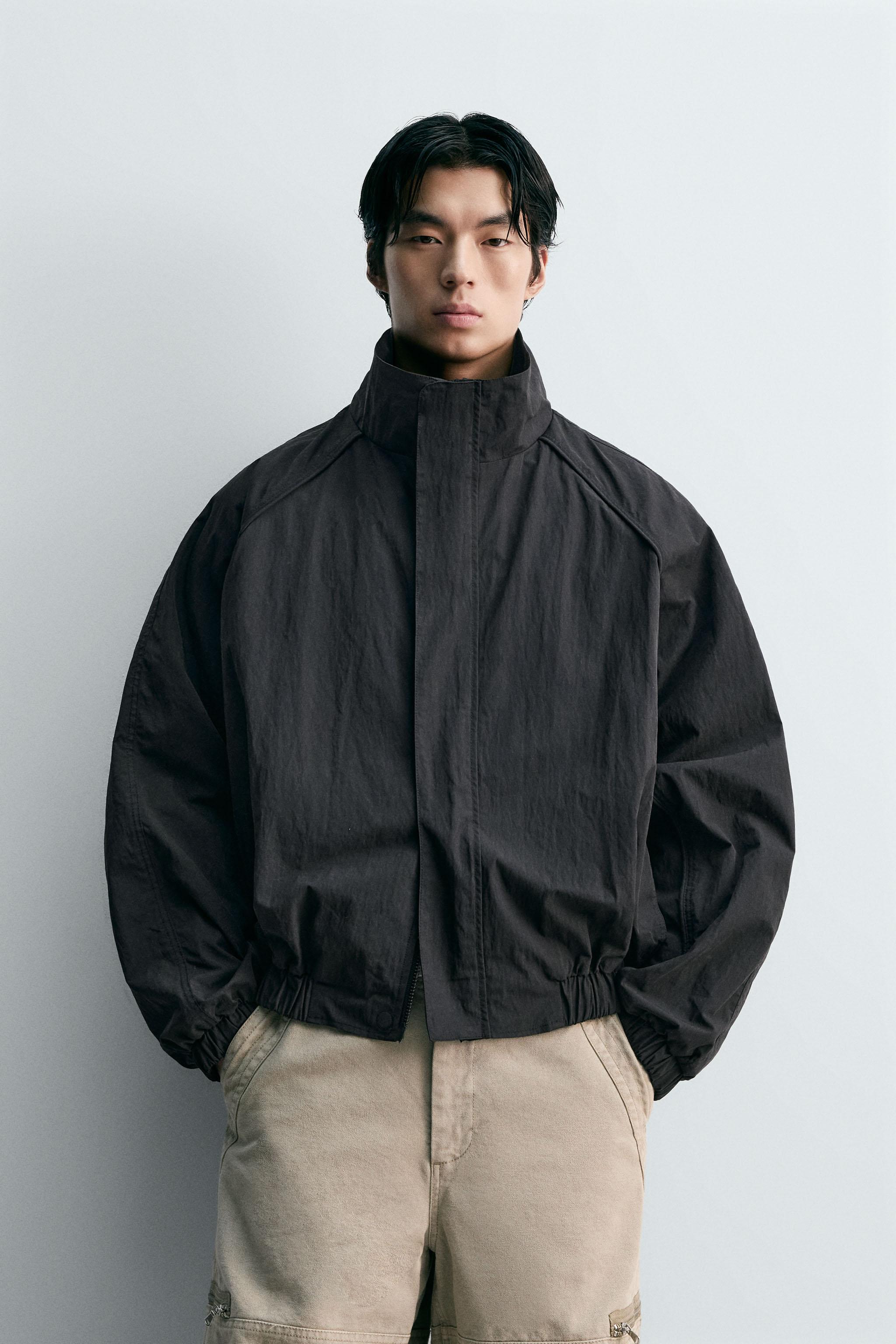 RELAXED FIT TECHNICAL JACKET - Black | ZARA Thailand