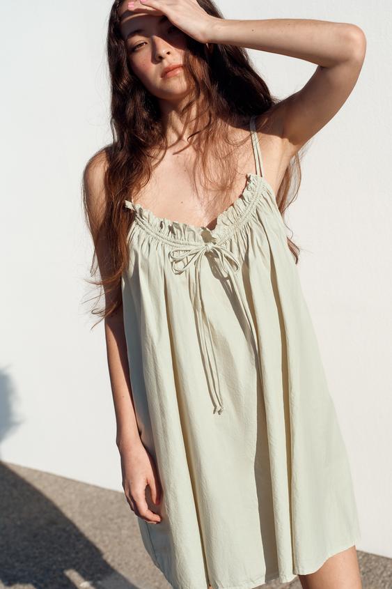 POPLIN STRAP MINI DRESS from Zara - $49.90