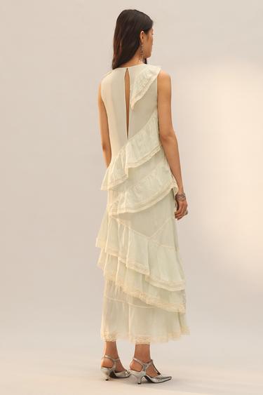 LIMITED EDITION RUFFLED LACE DRESS - Light green by Zara - Image 2