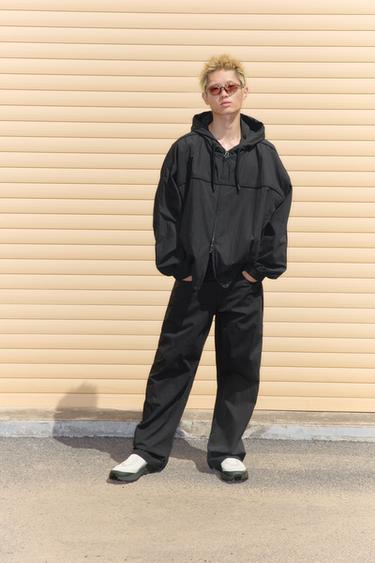 RELAXED FIT TECHNICAL JACKET - Black by Zara