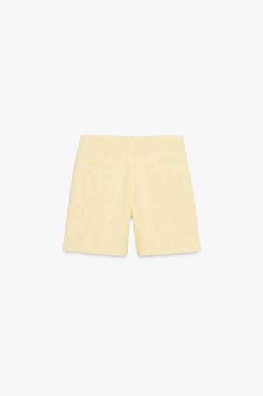 TRF MID-WAIST DENIM BERMUDA SHORTS - Yellow by Zara - Image 6