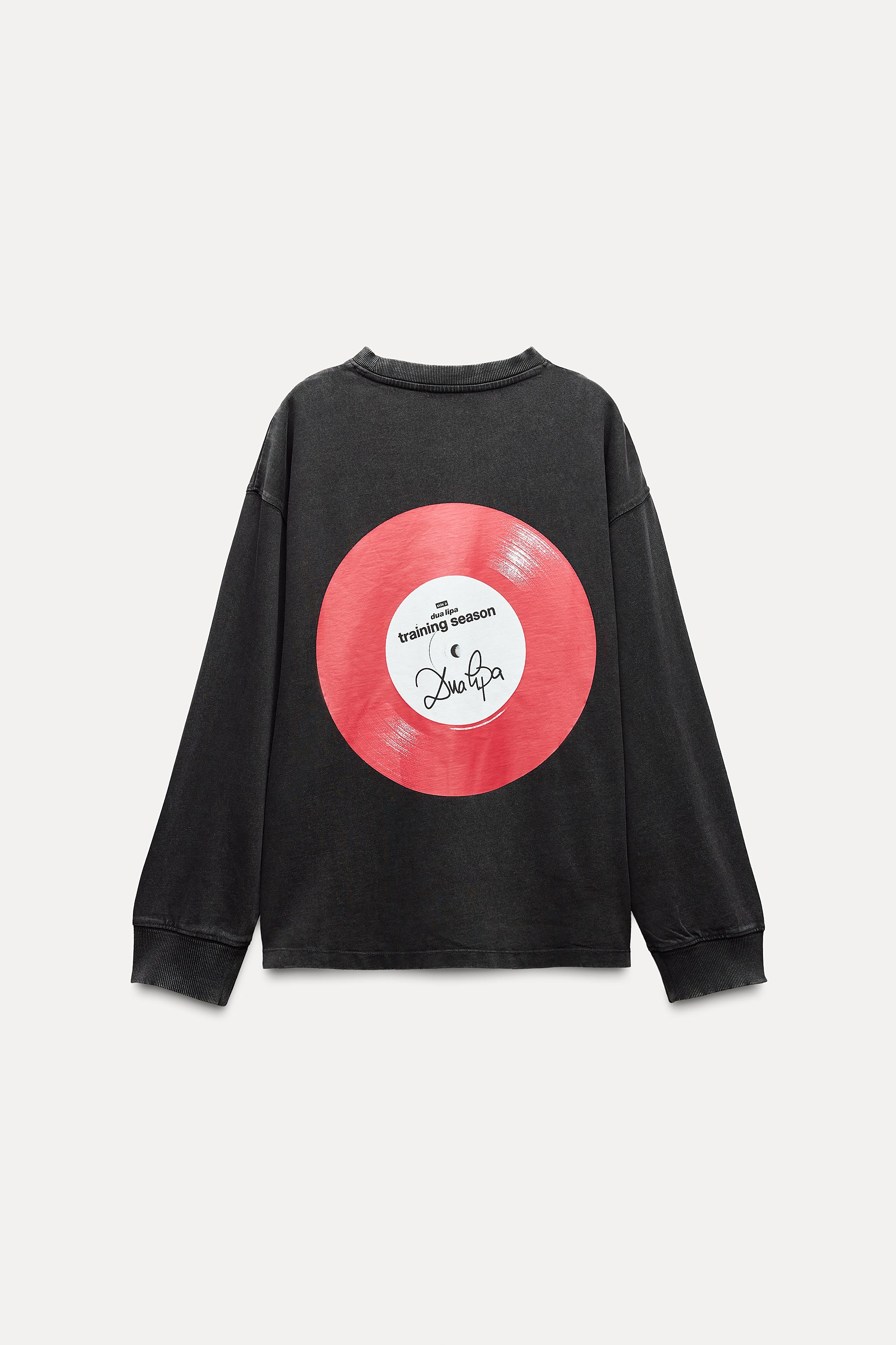 DUA LIPA© LONG SLEEVE T-SHIRT - Dark grey | ZARA Australia