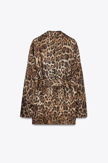 ANIMAL PRINT JACQUARD BLAZER ZW COLLECTION - Leopard by Zara - Image 3