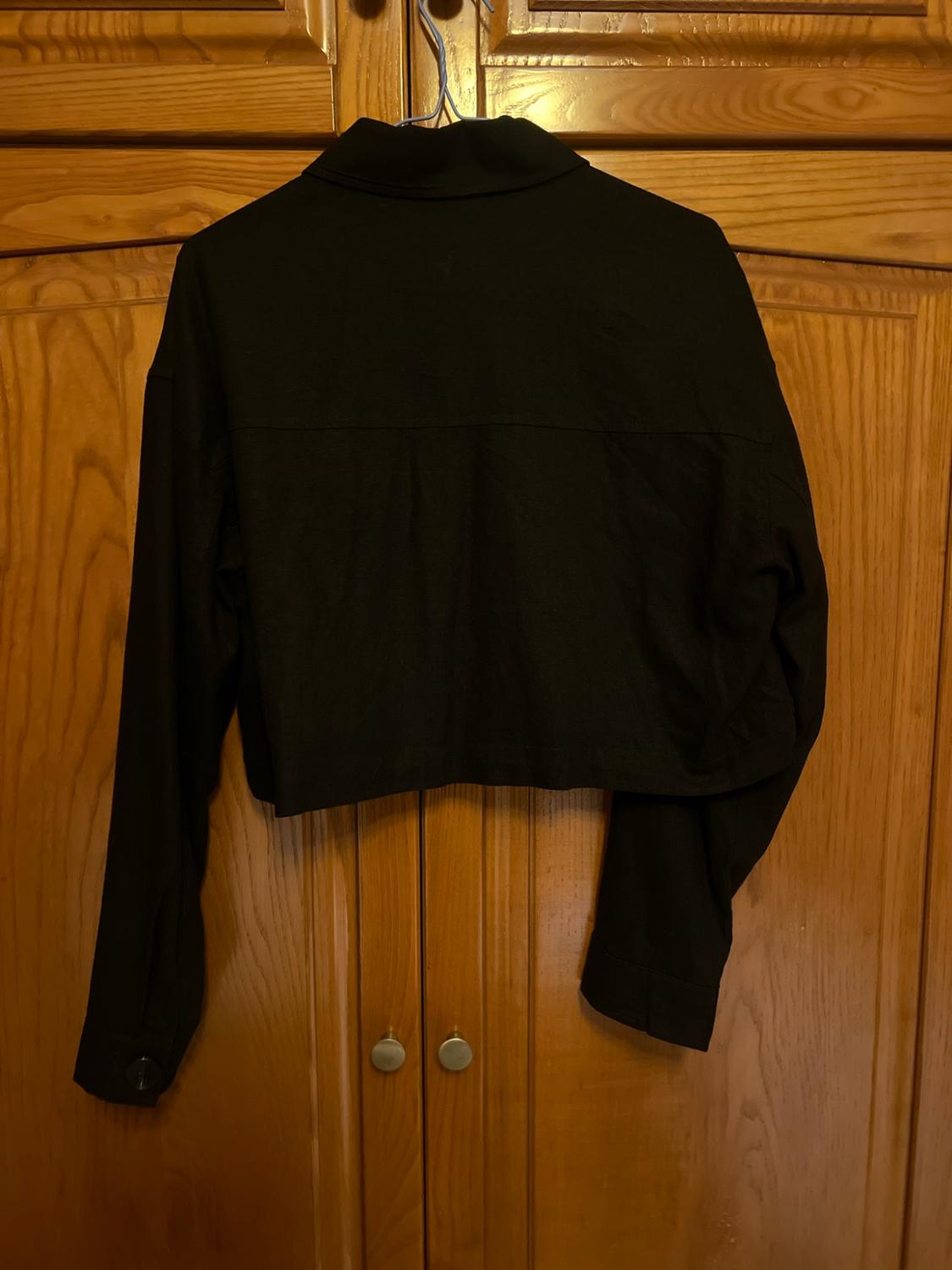 LINEN BLEND CROPPED JACKET - Image 4