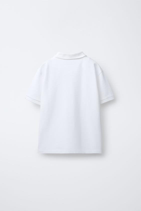 POLO BASIQUE EN PIQUÉ - Blanc de Zara - Image 1