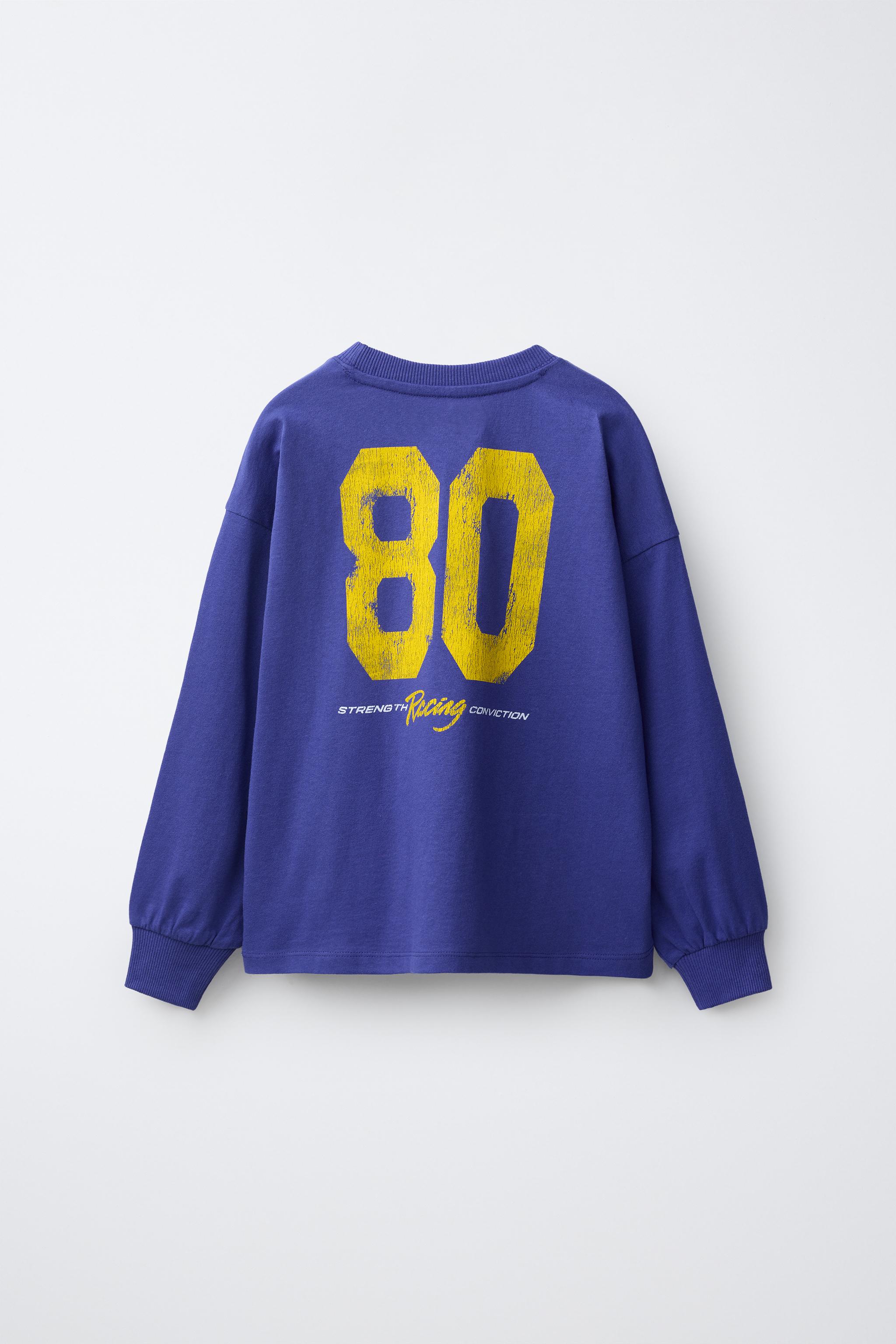 テキストプリントTシャツ - 濃青 | ZARA Japan / 日本