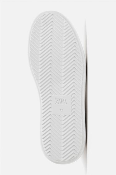 BASKET EN CUIR À SEMELLE ÉPAISSE - Blanc de Zara - Image 5