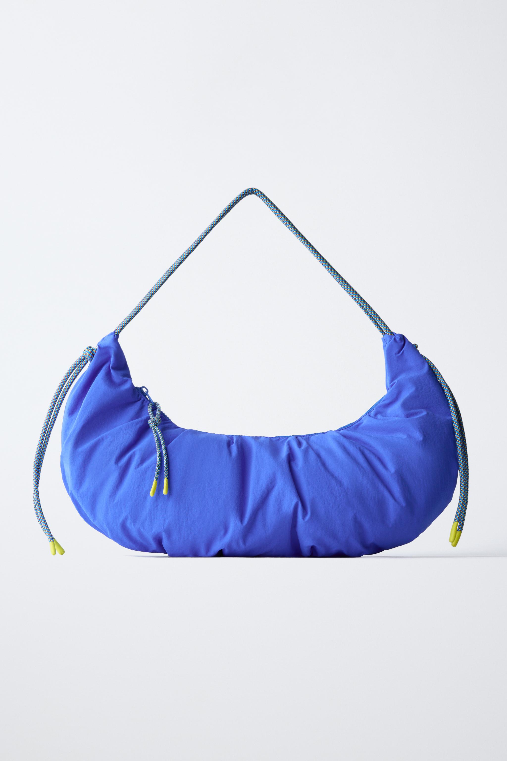 TECHNICAL NYLON SHOULDER BAG — Bluish