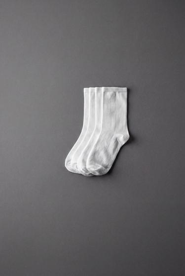 FOUR-PACK OF MID-CALF SOCKS - White by Zara