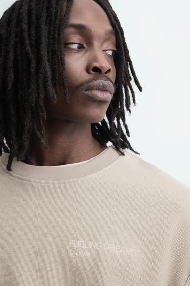 TEXTURED PRINT SWEATSHIRT - Sand by Zara - Image 4