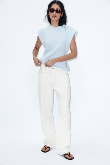 KNIT WAISTCOAT WITH DEFINED SHOULDERS - Blue by Zara - Image 0