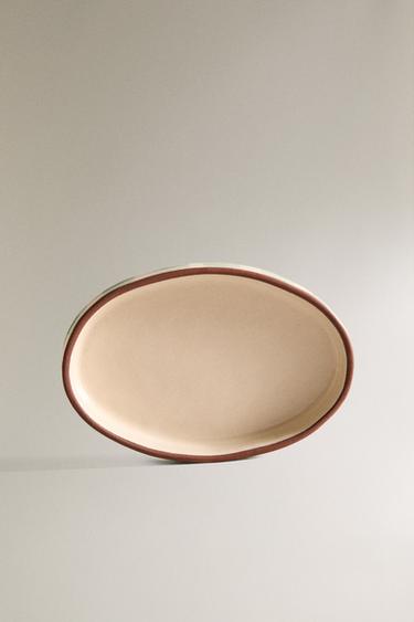 STRIPED CERAMIC BATHROOM SOAP DISH - Blues by Zara