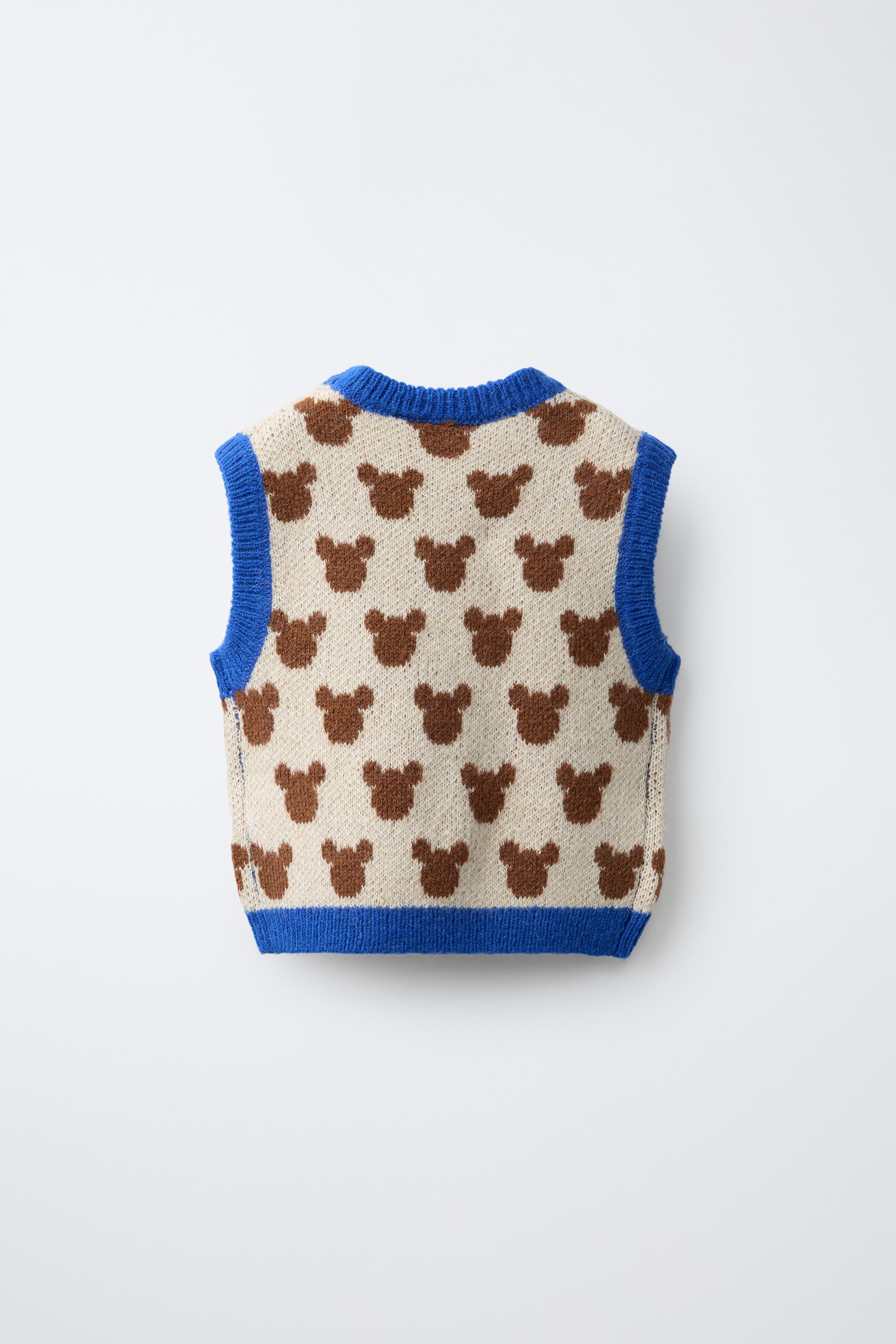 GILET EN MAILLE AVEC LAINE ET ALPAGA MICKEY MOUSE © DISNEY