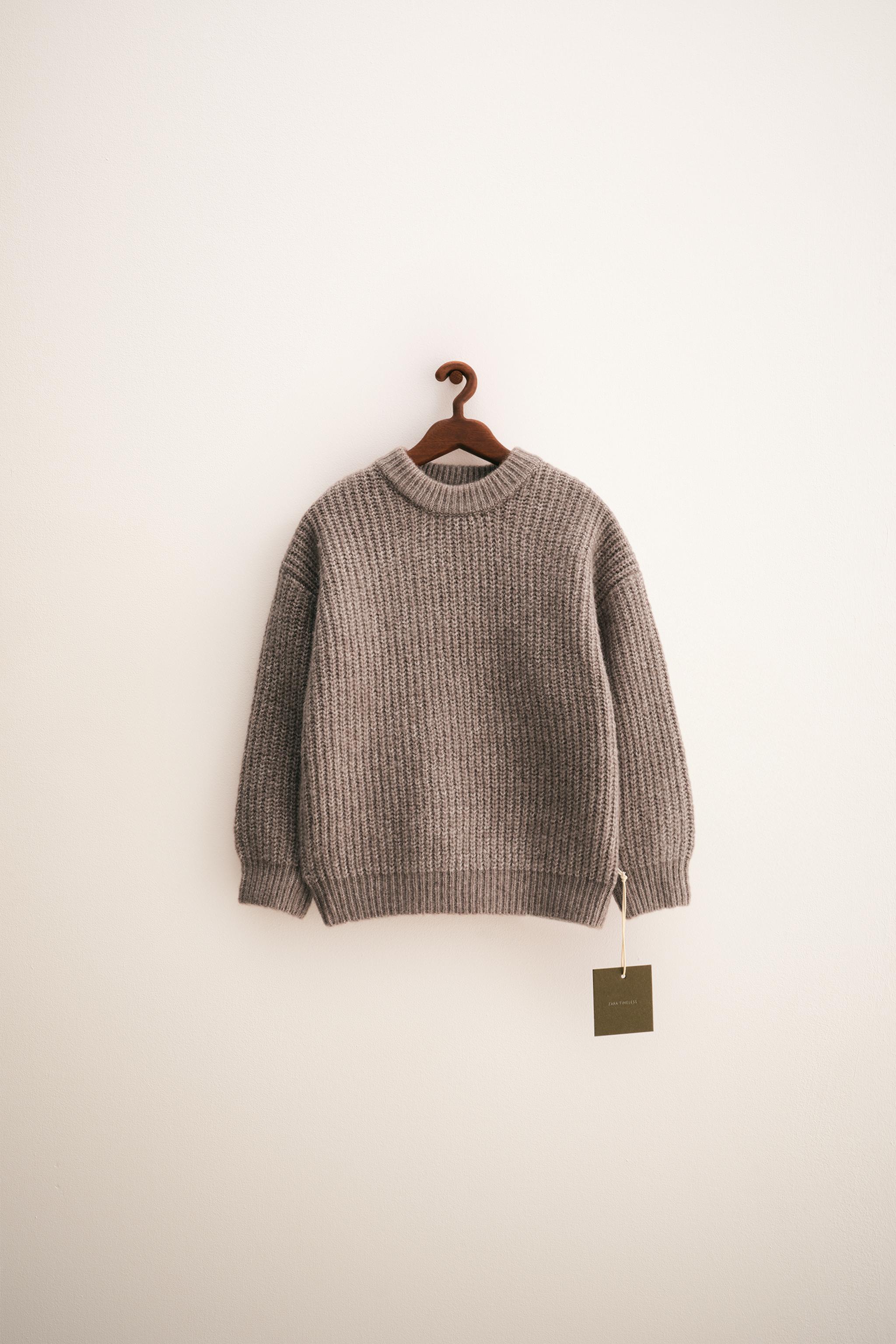 ZARA TIMELESS - CHUNKY KNIT WOOL SWEATER - Beige marl | ZARA
