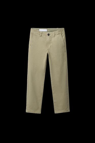 BASIC CHINO TROUSERS - Olive green by Zara