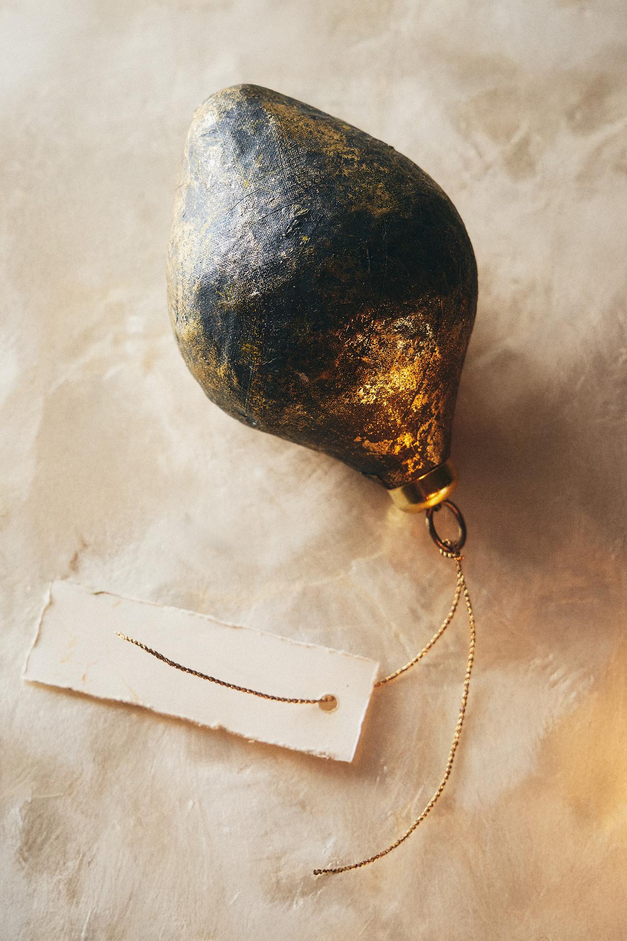 AGED PAPER CHRISTMAS TREE ORNAMENT — Blue