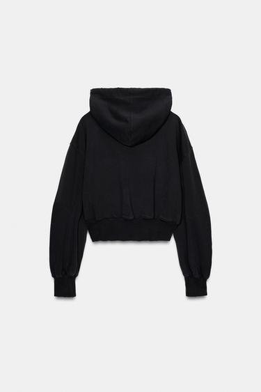 SLOGAN GLITTER HOODIE - Black by Zara - Image 6