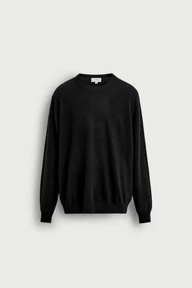 Zara REGULAR FIT CASHMERE JUMPER - Black