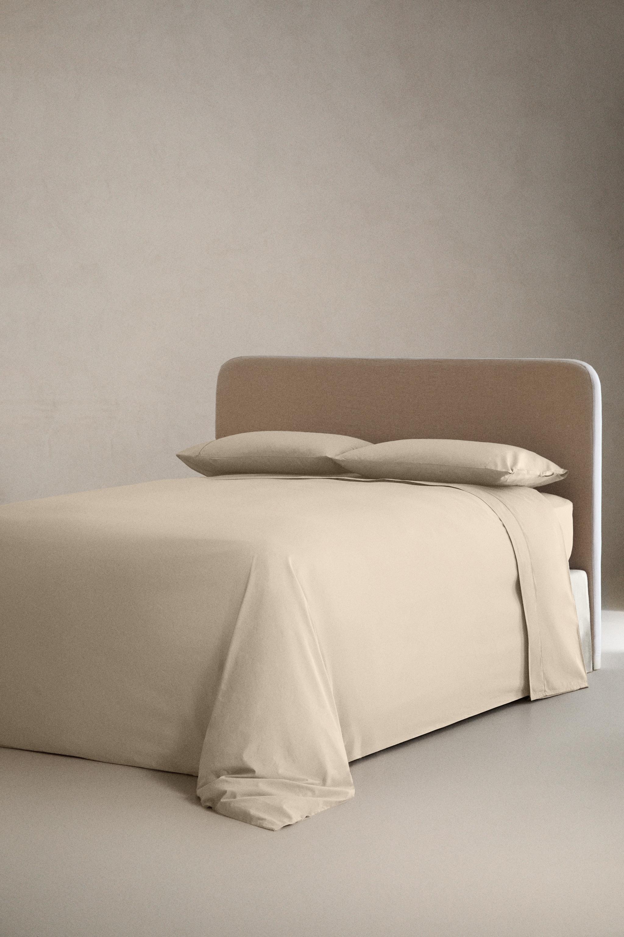 PERCALE FITTED SHEET | 40 CM HIGH (300 THREAD COUNT) — Beige