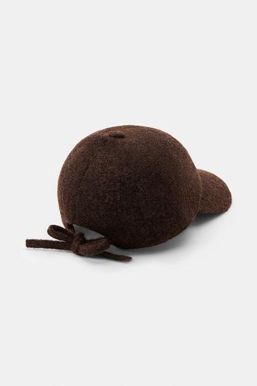 CASQUETTE EN MAILLE AVEC LIEN - Marron de Zara - Image 4