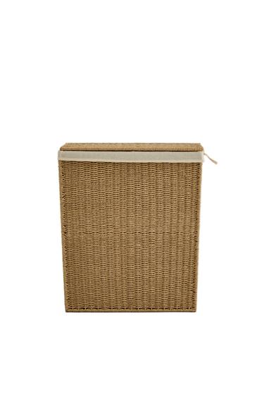 Zara LAUNDRY BASKET WITH TWO COMPARTMENTS - Light beige