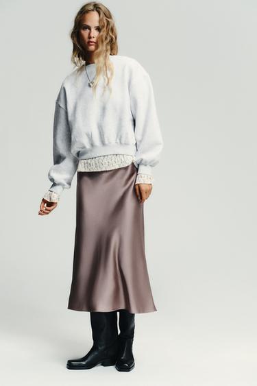 BASIC PLUSH SWEATSHIRT - Grey marl by Zara - Image 0