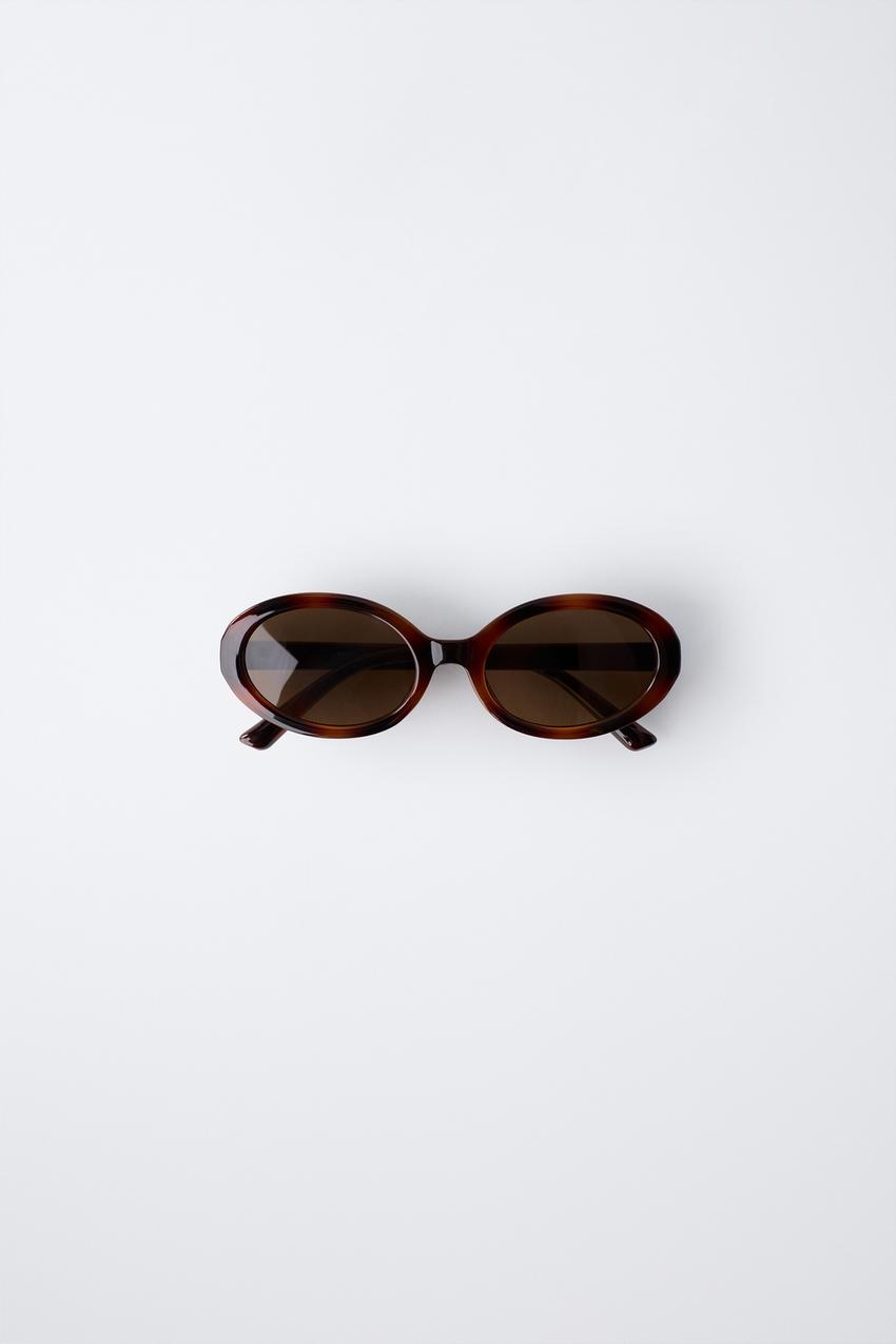OVAL PLASTIC SUNGLASSES - Brown | ZARA United States display picture 3