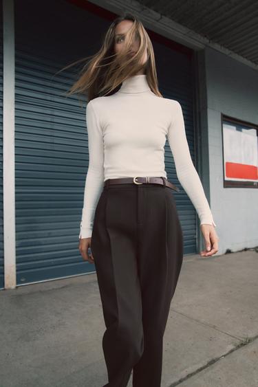 BASIC PLAIN KNIT JUMPER - Ecru by Zara - Image 2