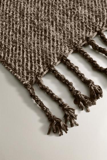 FRINGED THROW - Brown / Taupe by Zara - Image 1